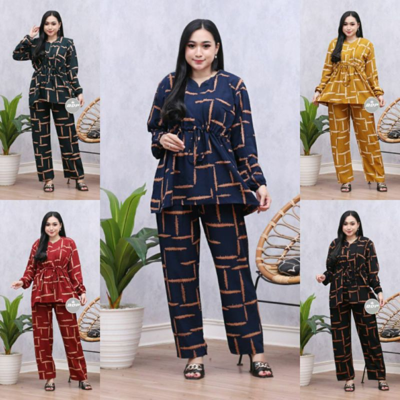Setelan CP Lengan Panjang AZURA Daster Setelan CP Rayon Piyama Adem Baju Tidur Baju Rumahan Baju San