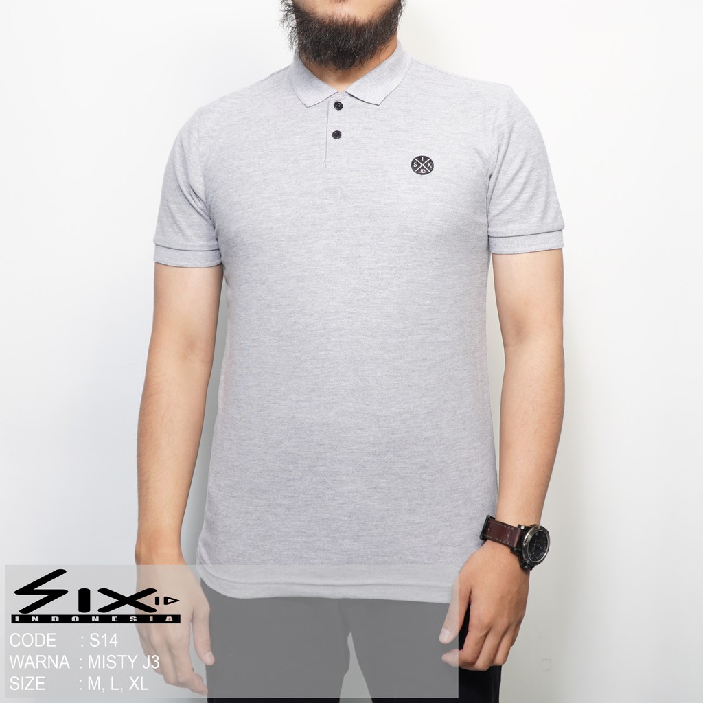 PROMO 50% Kaos Distro Polo Basic Original SIX.ID S14 Lokal Brand Bahan Premium Lacost Pique CVC