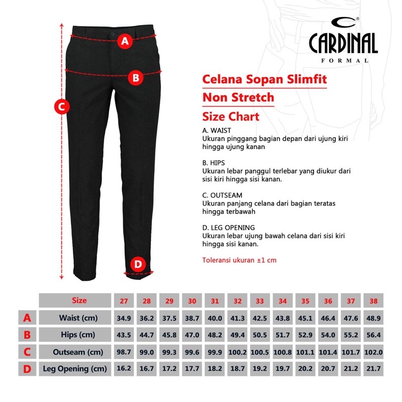 Celana Cardinal Formal SLIM FIT Original / Celana Bahan Kerja Formal Cardinal Slimfit