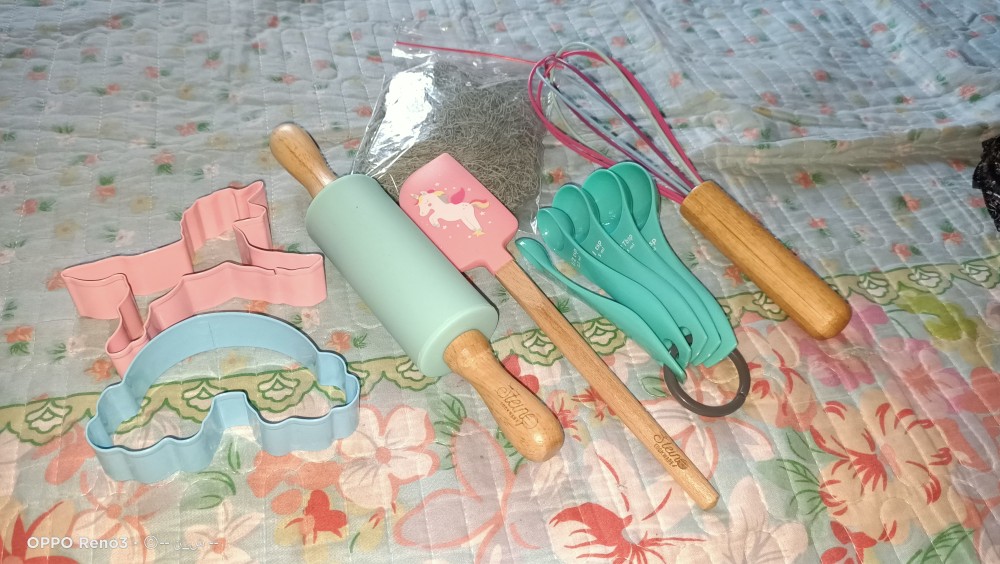 Steincookware Little Chef Baking Set<br />by Flint Stein Cookware Unicorn Tools Rollingpin Spatula Sutil