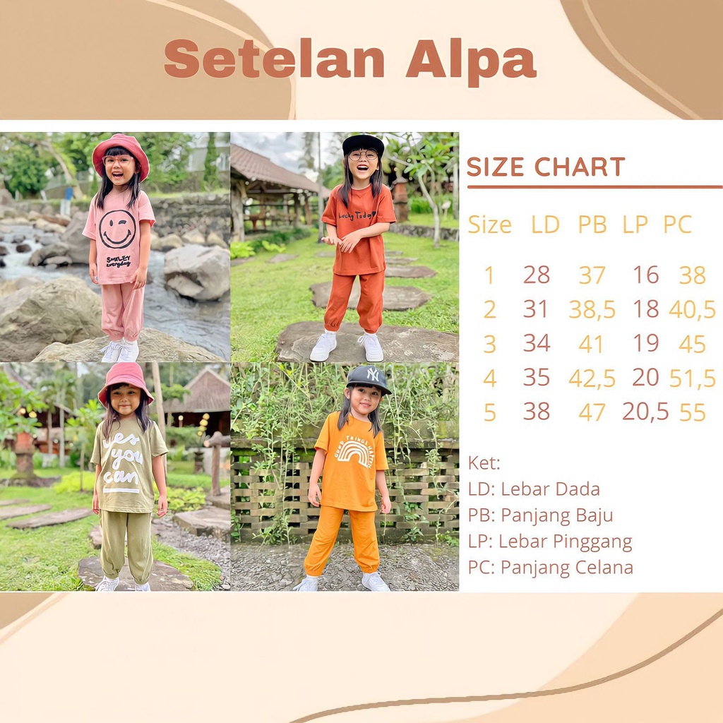 SET ALPA SMILE SETELAN ANAK 1-5 th Setelan Baju Anak