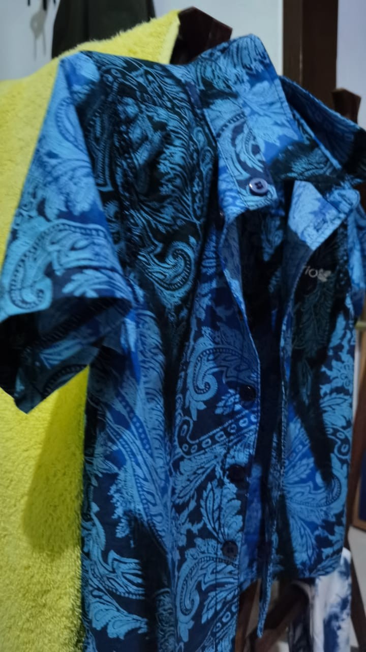 Torio Indonesian Smart Casual Blue Batik - Kemeja Batik Anak Laki-laki