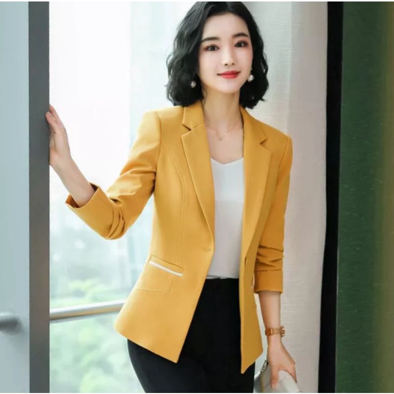 Jas Blazer wanita Semi Formal-Motif Saku Instinct Casual