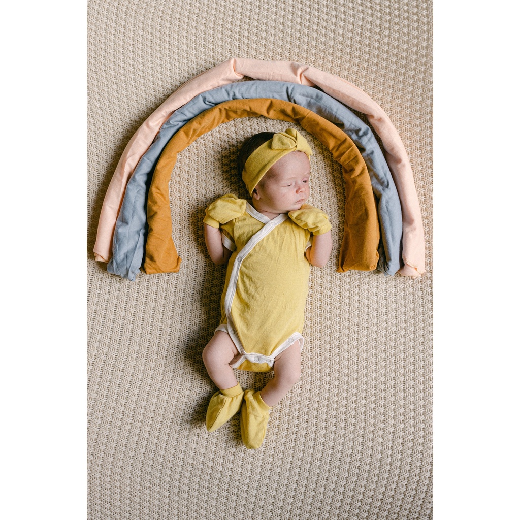 Bohopanna Short Kimono Combine Blush Teca Rosewood/Bohobaby Baju Bodysuit Jumper Pendek Anak Bayi Premature-8