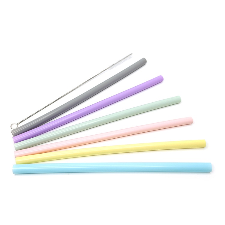 6Pcs/set Reusable Food Grade Silicone Drinking Straw for Party Supplies