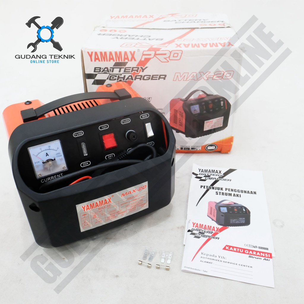 Battery Charger YAMAMAX MAX20 / Cas Aki Accu 20A - Strum Aki YAMAMAX MAX 20