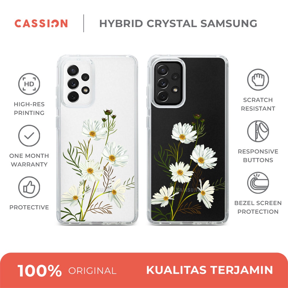 Case Samsung A54 A34 A14 Samsung A73 A53 A33 A13 A23 Hybrid Crystal Cassion Daisy Flowers