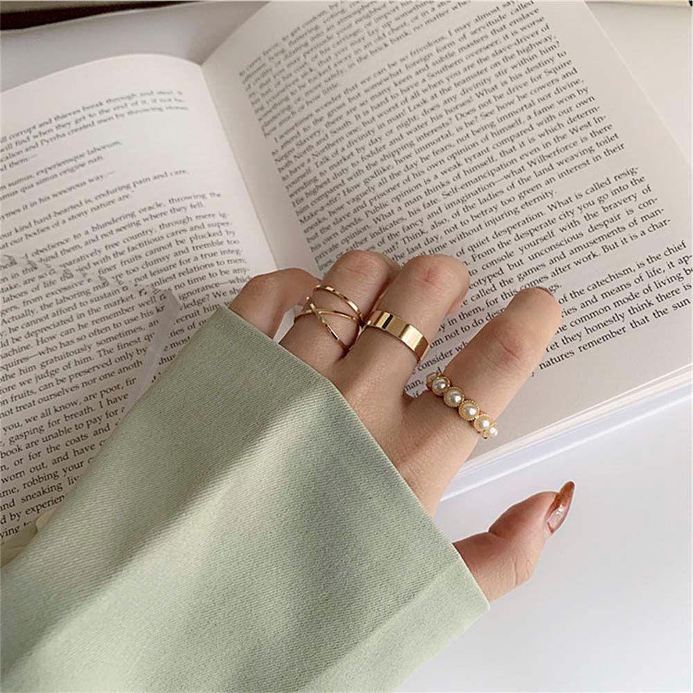 Mxbeauty Wanita Jari Cincin Fashion Vintage Retro Rings Gadis Manis Lady Mutiara Tangan Knuckle Rings