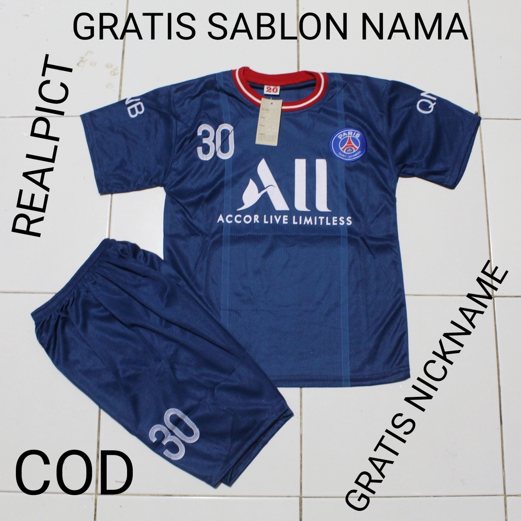 baju kaos bola setelan baju psg anak