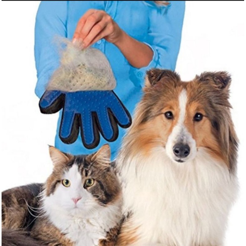 sarung tangan pengangka bulu kucing anjing perapi saat mandi true touch Pet Glove