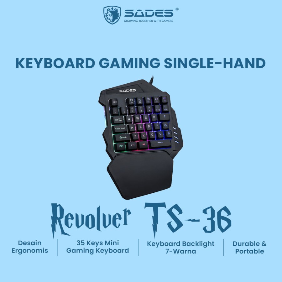 Keyboard Gaming Single Hand Sades REVOLVER TS 36 / TS36