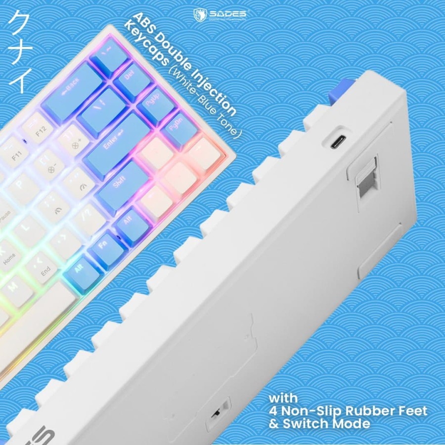 Sades Kunai SK-868 RGB - HOTSWAP Triple Connection Mechanical Keyboard