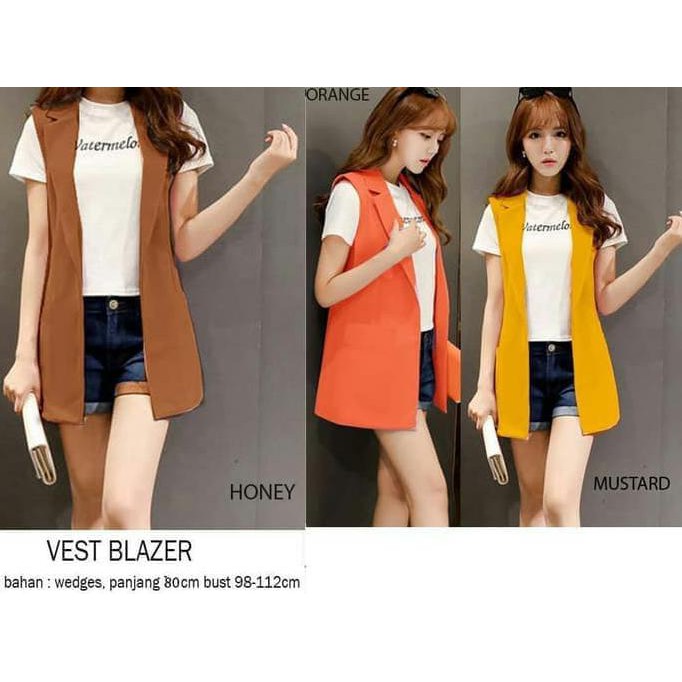 Toop Terlaris Blazer Formal Tanpa Lengan Wanita / Blazer Kerja Hitam Panjang Wanita