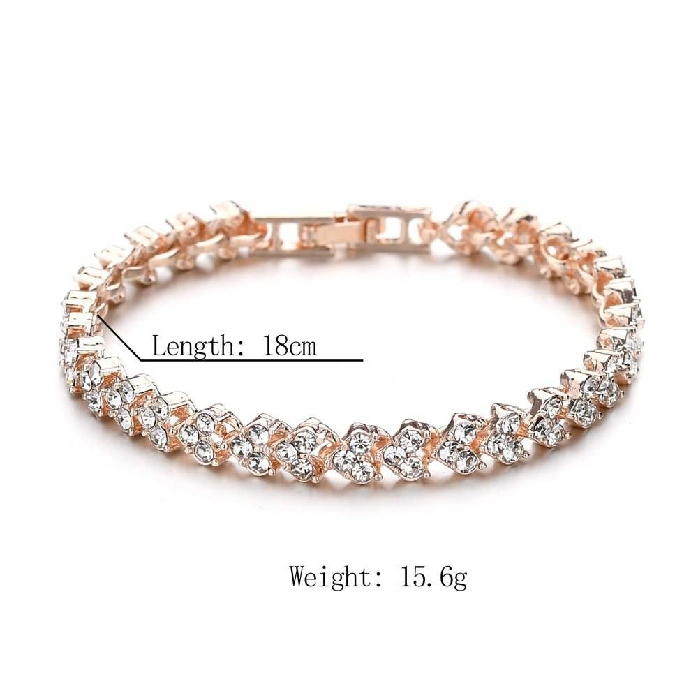 Exquisite Luxury Roman Crystal Bracelet Simple Full Diamond Charm Bracelet