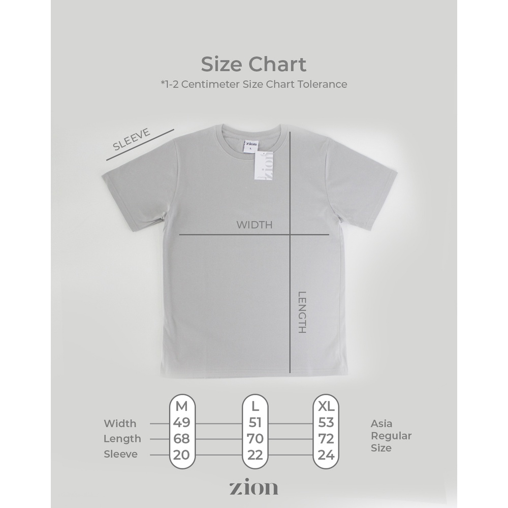 ZION Basic Kaos Polos Cotton Combed 24s - Light Grey