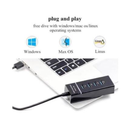 Usb3.0 hub 4 port slim 30cm cable 5Gbps for pc laptop 303 - Terminal Usb 3.0 A 4 slot 0.3m kabel