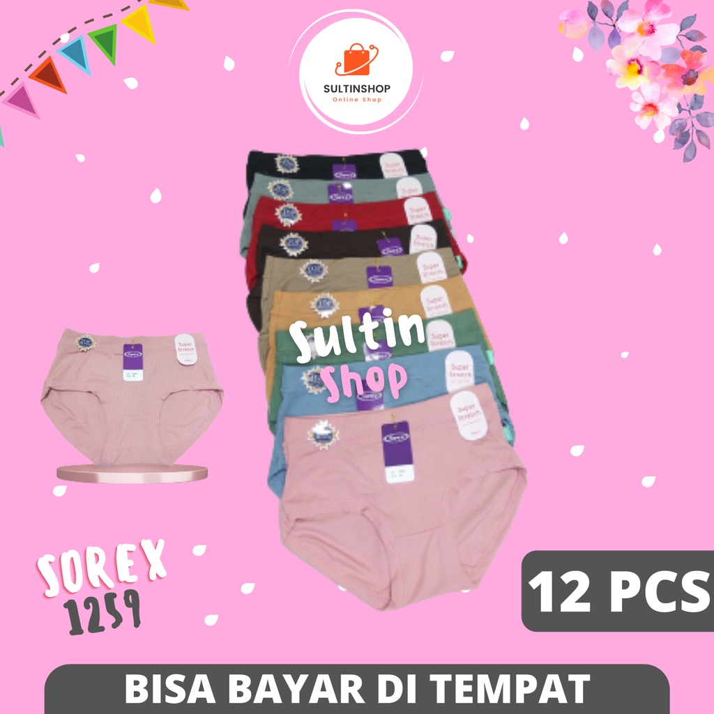 Grosir Celana Dalam Wanita CD Sorex 1259 Lusinan / Pakaian Dalam Sorek Wanita Dewasa / Underwear Dal