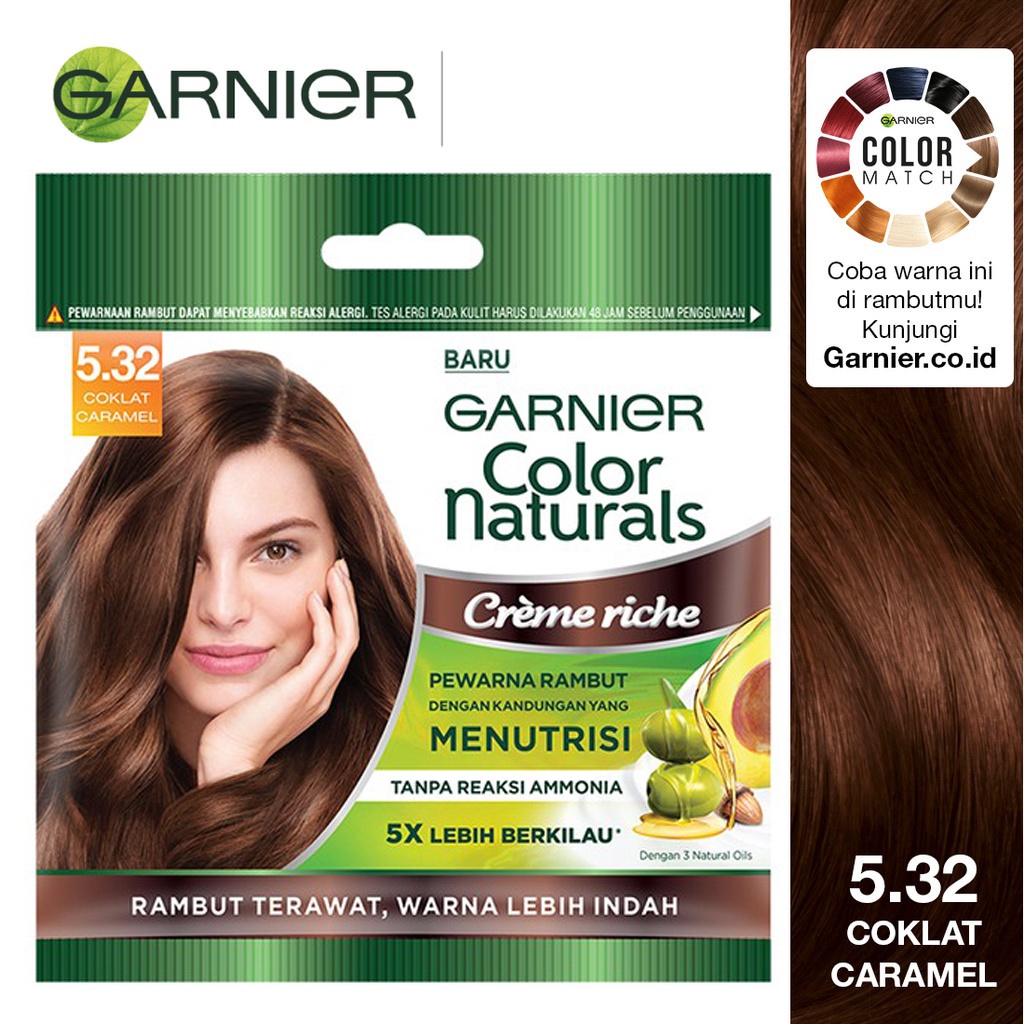 ✨ ELYSIA ✨ Garnier Color Natural Sachet Cream /Pewarna Rambut Instan/ Cat Semir Rambut