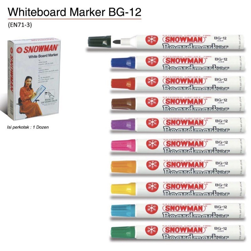 

Snowman Boardmarker / Snowman Whiteboard Marker / Spidol Whiteboard