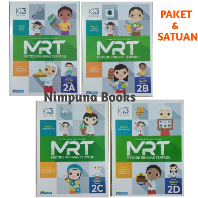 Buku  MRT 2A 2B 2C 2D Metode Ringkas Terpadu , untuk SD/MI kelas 2 semester 1 & 2 sesuai kurikulum 2