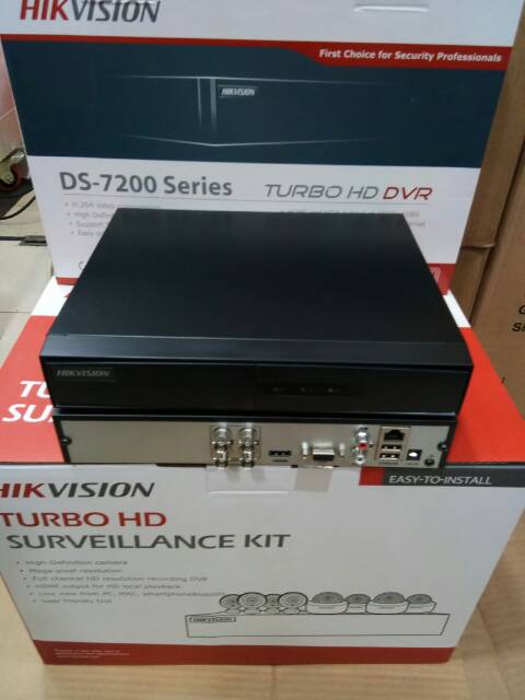 Paket cctv 4 chanel full set hikvision 2mp komplit tinggal pasang + hdd 1 tb