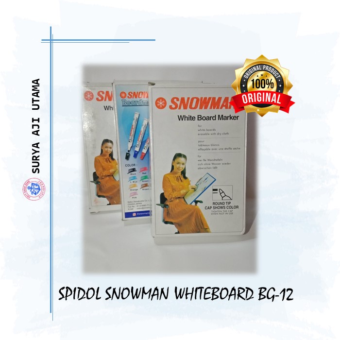 

Spidol Snowman White Board Marker BG-12 Round Tip