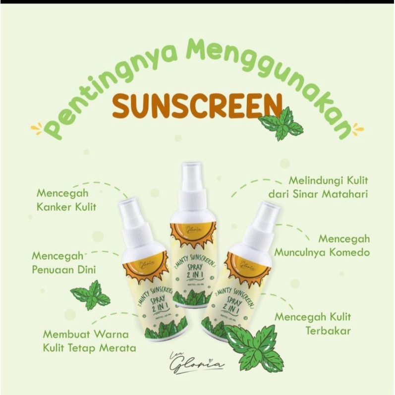 SUNSCREEN LEA GLORIA / MINTY SUNSCREEN BY LEA GLORIA SPRAY 2 IN 1 SPF 30