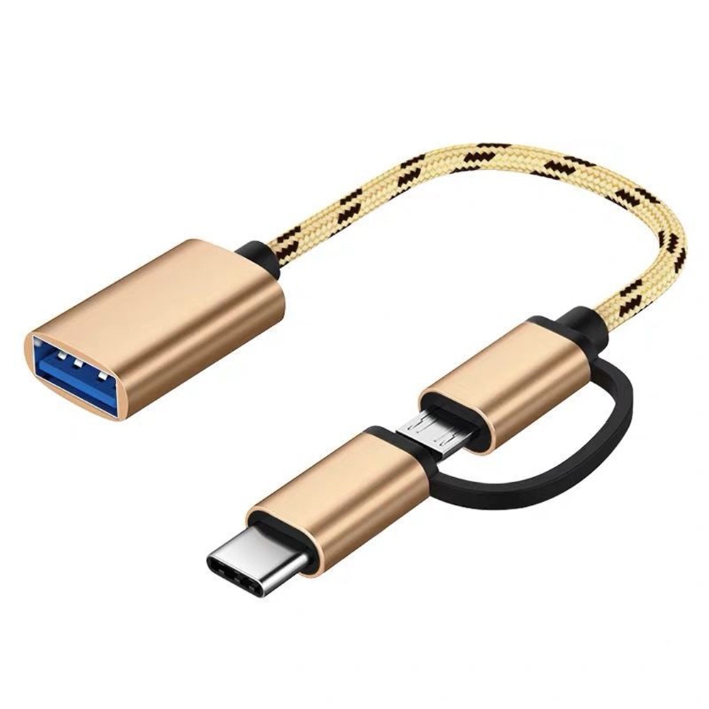 2 in 1 Kabel Adapter OTG USB Ke Micro USB Tipe-C Untuk HUAWEI