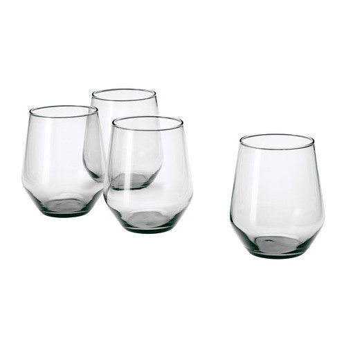 Gelas Dalgona Coffee IVRIG Gelas Minum Kaca Bening 450ml set 4pcs Abu atau Tosca