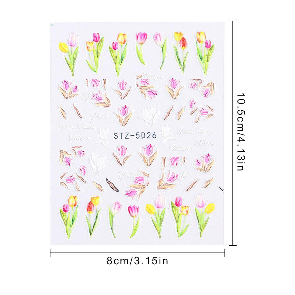 Preva Nail Art Flower Art Dekorasi Perekat Timbul Decals Stiker Nail Art