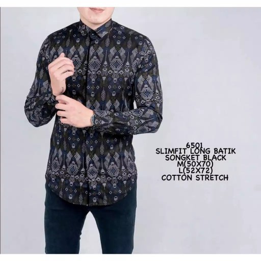 Kemeja Batik Songket Pria Gradation Terlaris