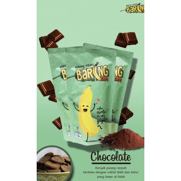 

Keripik Pisang Baring Chips Rasa Chocolate - ISI BANYAK Netto / Berat Bersih 140gr Keripik Pisang Bumbu Tebal & Renyah