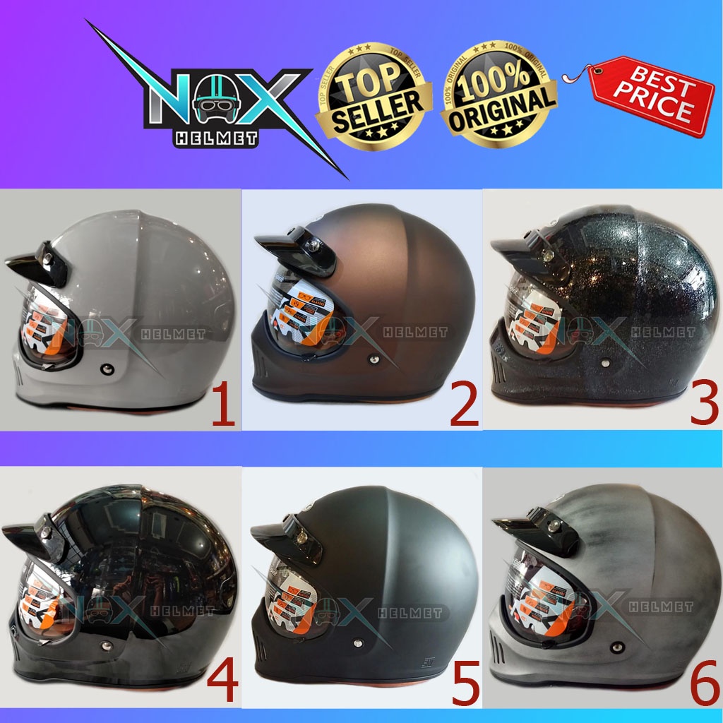 Helm Retro Cakil INK TROOPER Solid ORIGINAL Fullface (ongkir 2kg)