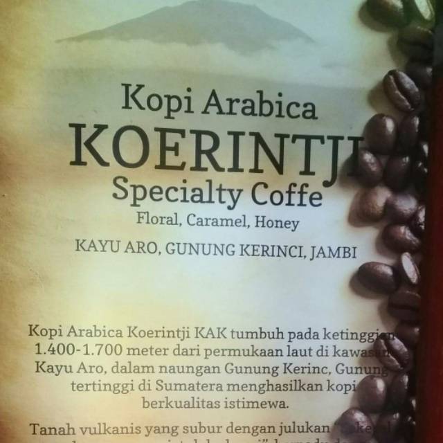 Kopi Arabika Kerinci - Gunung Tujuh - Sumatra Barat