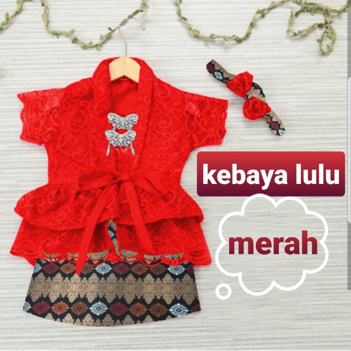 [GRATIS ONGKIR] fashion anak kb lulu toraja kebaya anak modern terlaris - Merah