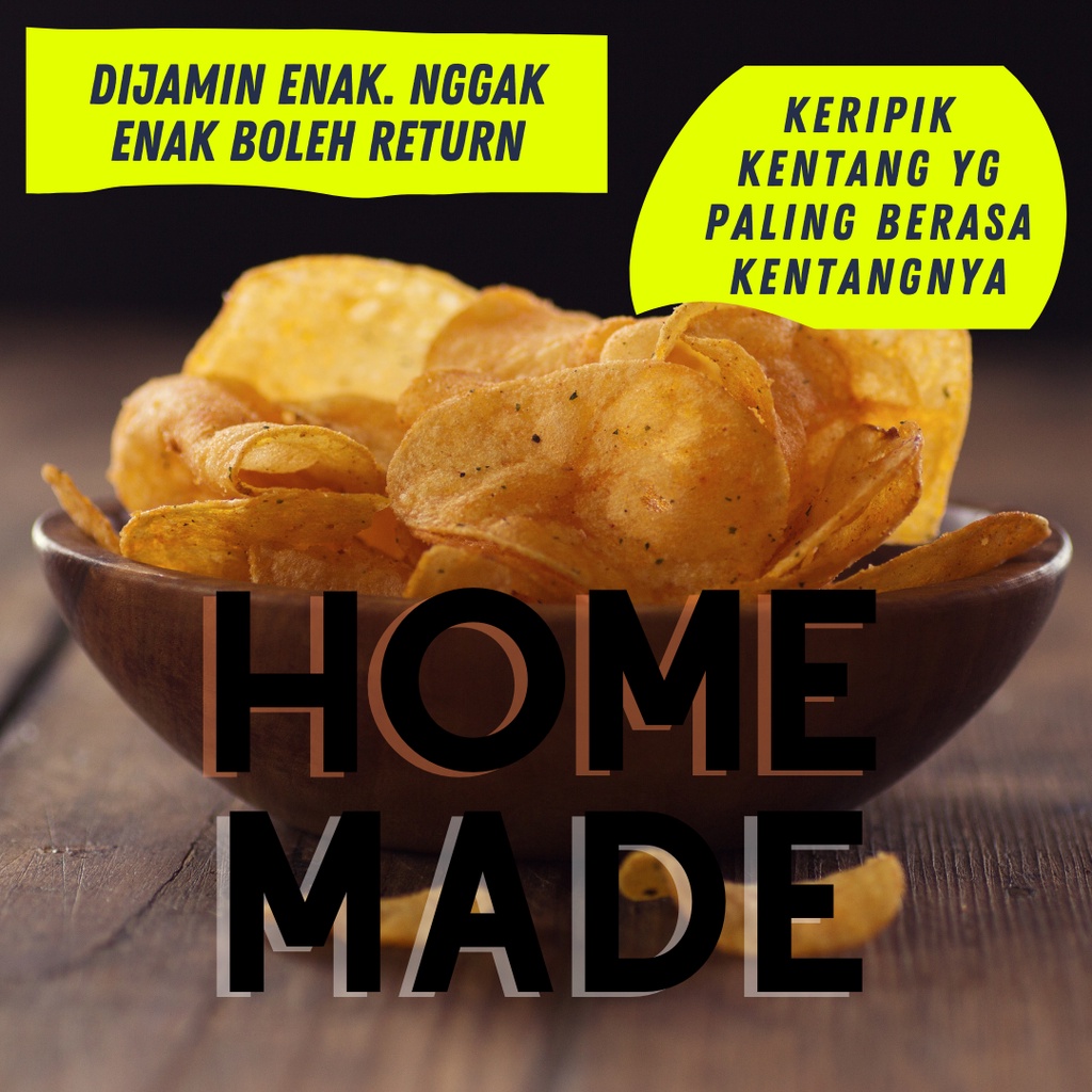 

Keripik Kentang Tawar Original Balado Pedas | Boncabe | Keripik Kentang Goreng Renyah Homemade Enak Renyah Murah Premium