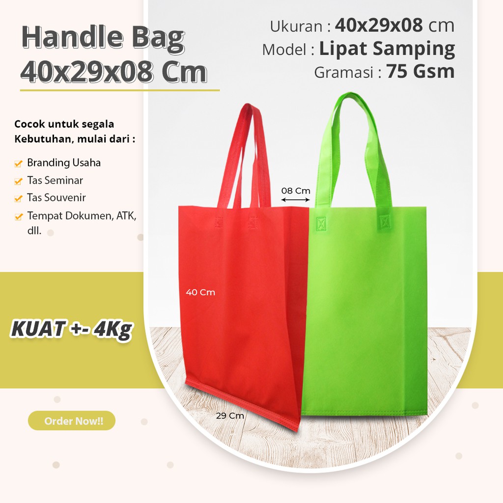 

[GROSIR] TAS SPUNBOND POLOS | TAS HANDLE | TAS LIMPAT SAMPING SPUNBOND 40X29X8