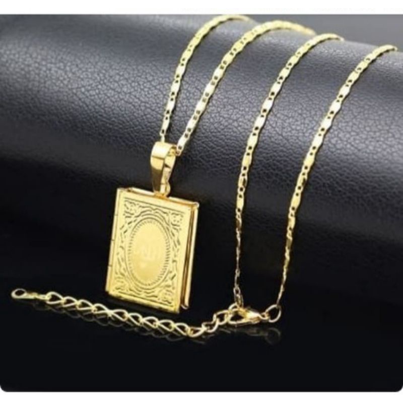 perhiasan muslim kalung Allah quran gold-plated