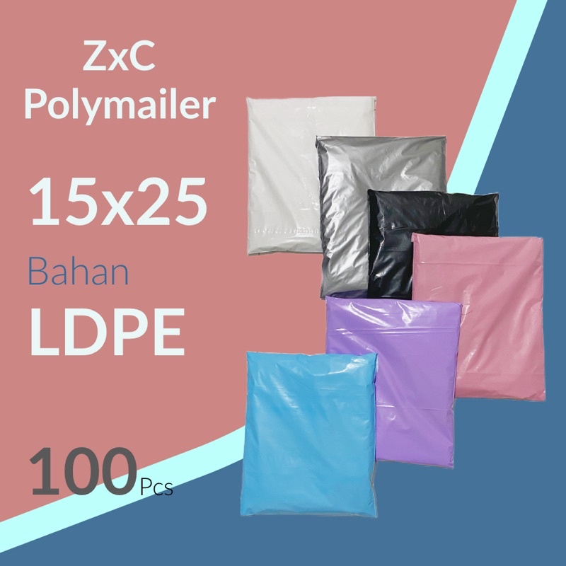 

ZXC Polymailer 15x25 cm Plastik Packing Online Shop Hitam Ekonomis Lem Bahan LDPE