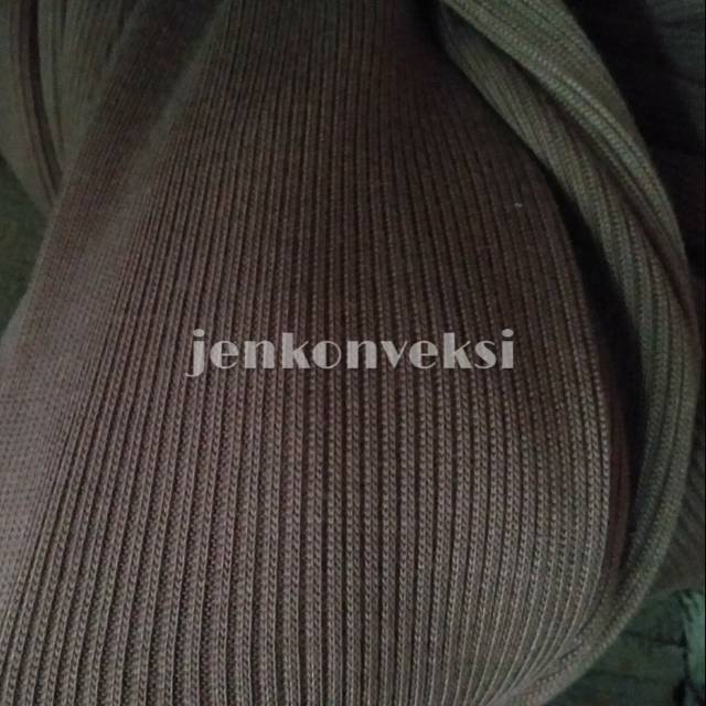 Rib Fleece Coklat Milo Kain Bahan Lengan Pinggang Jaket Sweater Celana Per KG