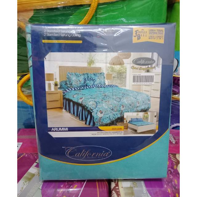 Sprei California King 180x200 cm 3D 3in1 Disperse Kualitas Premium