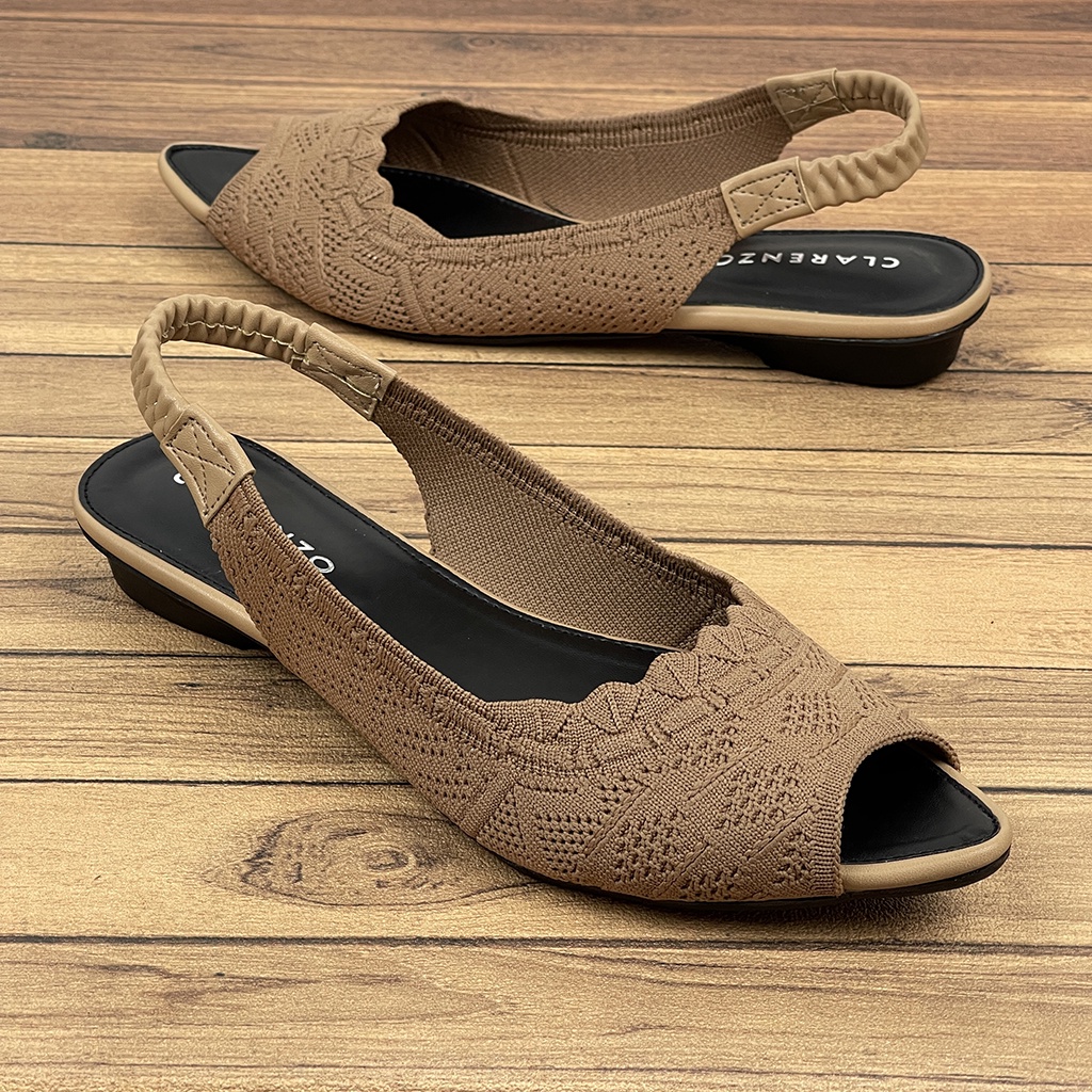 Sandal Wanita Lesya Slip On Mules Upper Rajut Import JD01~ CLARENZO