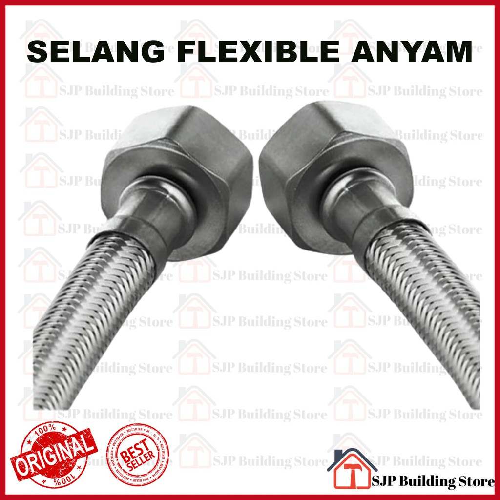 PROMO!! Selang Flexible anyam Fleksibel Wastafel Kloset 30cm 40cm 50cm 60cm