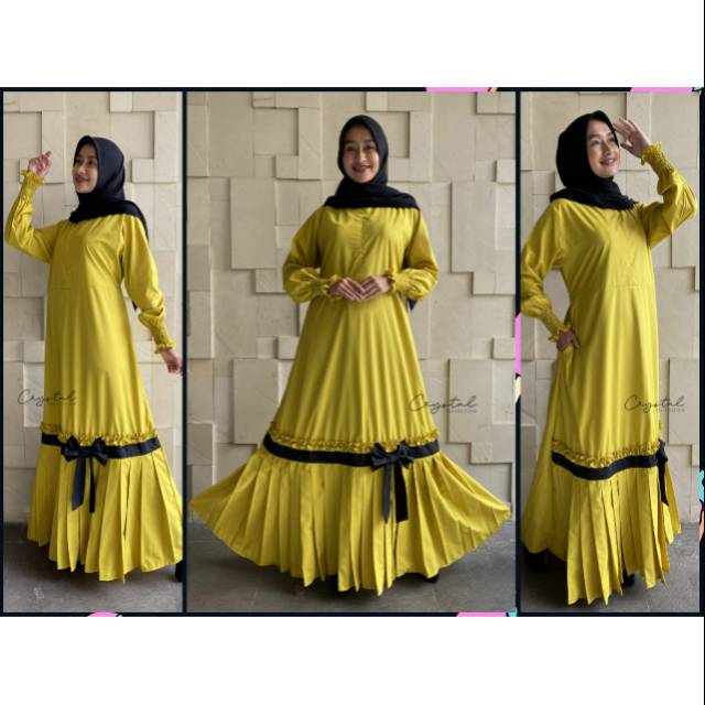 Gamis toyobo kekinian temple plisket