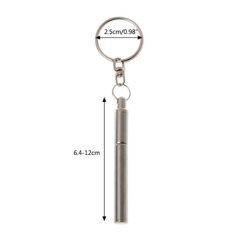 Moonlight&quot; Portable Stainless Steel Telescopic Ballpoint Pen Metal Key Ring Keychain Tools