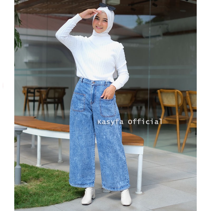 MEISHA KULOT JEANS SNOW ACID // KULOT JEANS SNOW POCKET