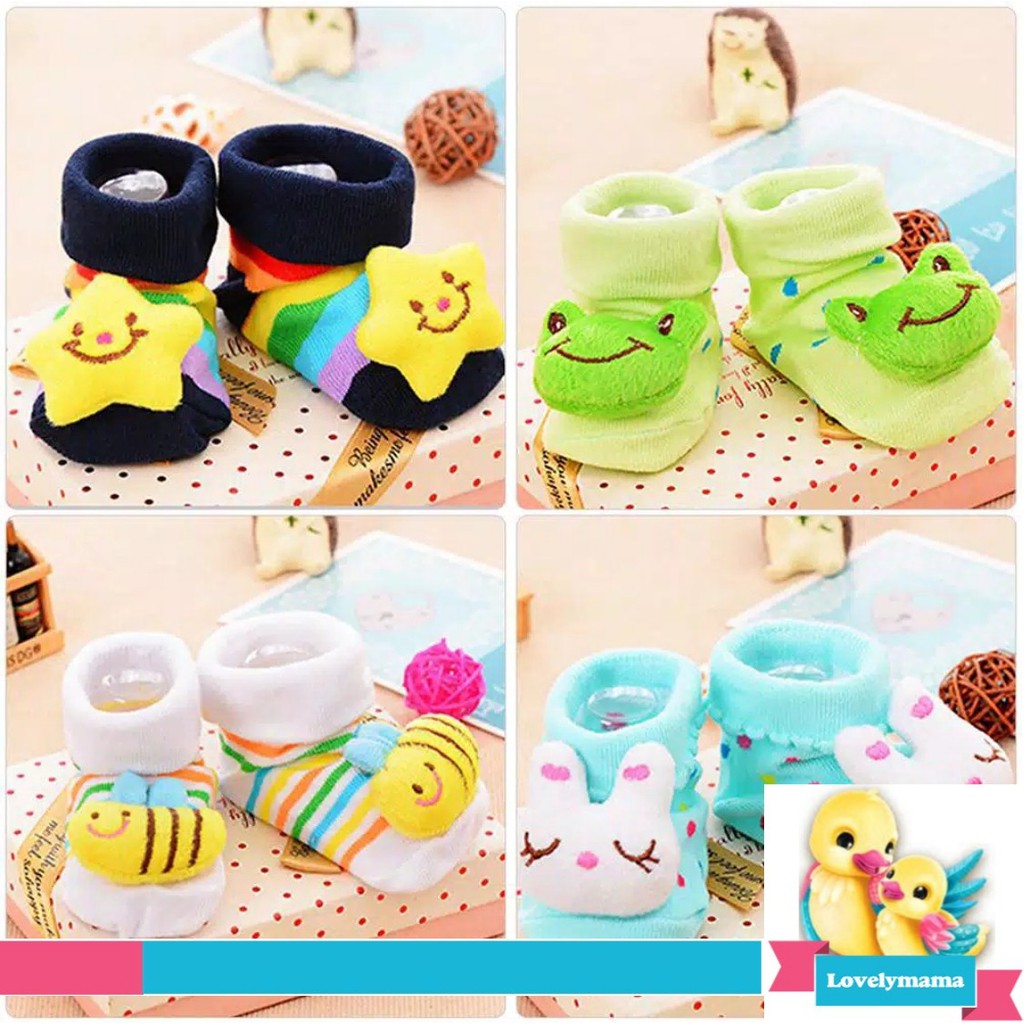 Kaos Kaki anak Bayi BONEKA cute animal 3d lucu import boy girl anti slip baby kids socks prewalker sepatu bayi