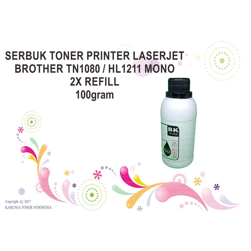 SERBUK TONER PRINTER LASERJET BROTHER TN1080 HL -1211 