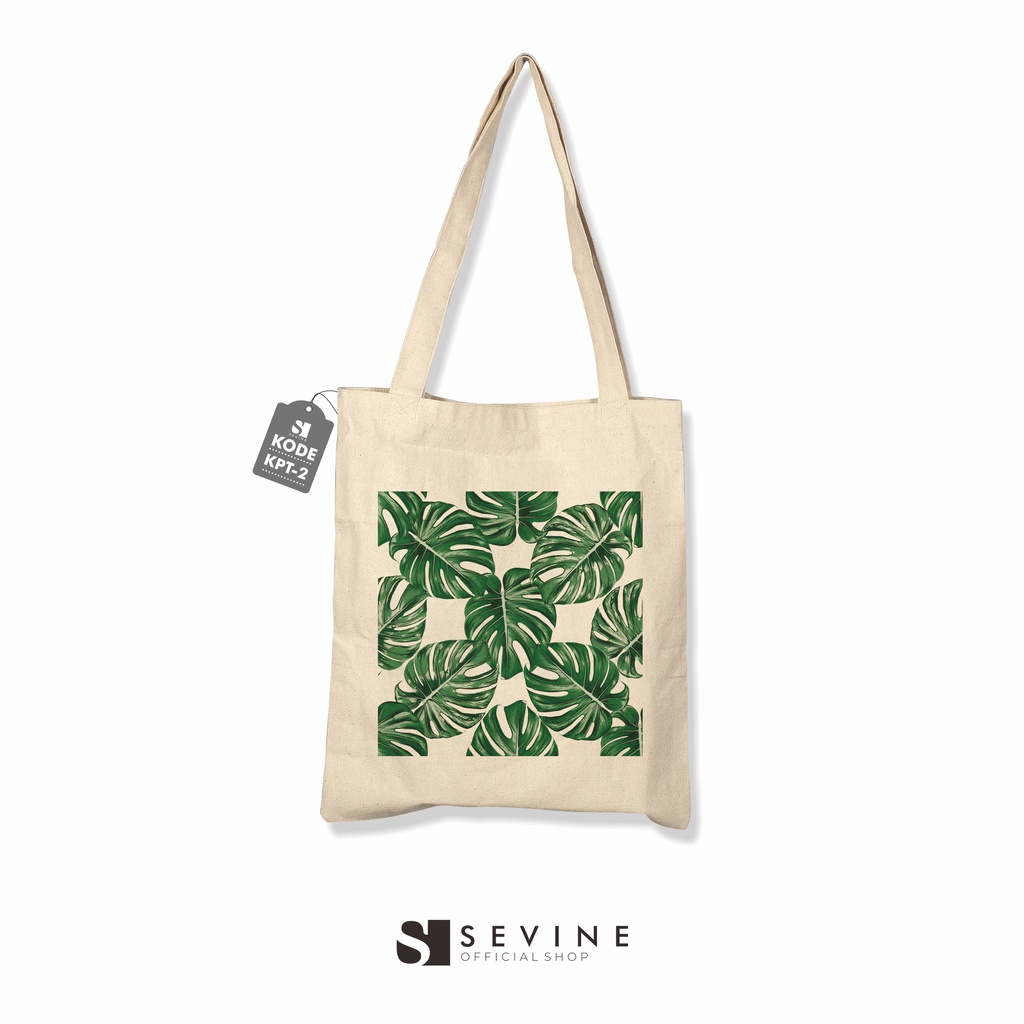 Sevine Totebag Kanvas Wanita Fashion Tas Tote Bag Laptop Motif Tropical- KPT2