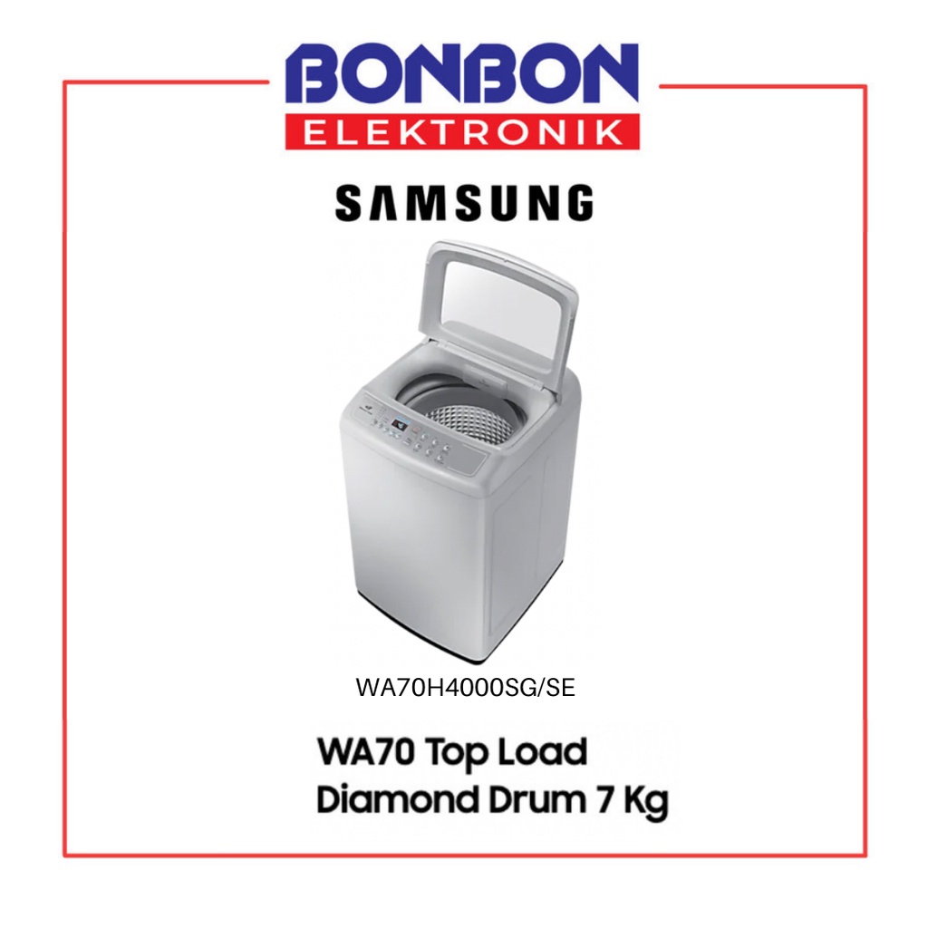 Samsung Mesin Cuci 1 Tabung 7KG WA70H4000SG / WA-70H4000-SG / WA70H4000